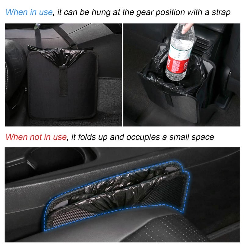 Fekey&JF Foldable Trash Can, Hanging Waterproof Leakproof Storage Bag with Large Capacity, Car Interior Accessories (Large) - Image 4