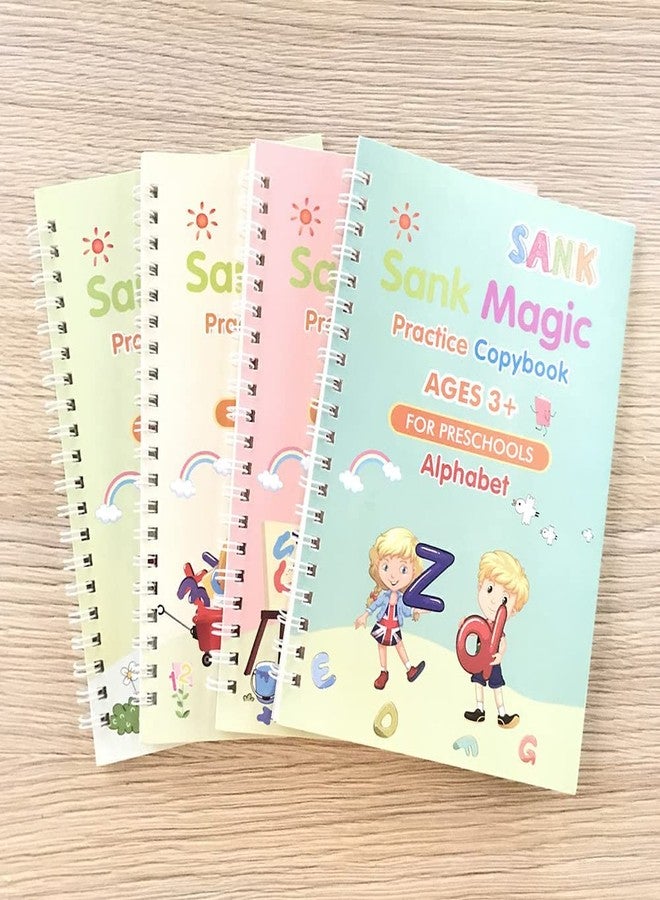 APCATIO Magic Book for Kids, Age 2-6 Year Old Girls Boys Sank Magic Practice Copybook, (4 Book+10 Refill+1 Pen+1 Grip) Magic Calligraphy Copybook Set Writing Tool for Kids - Image 2