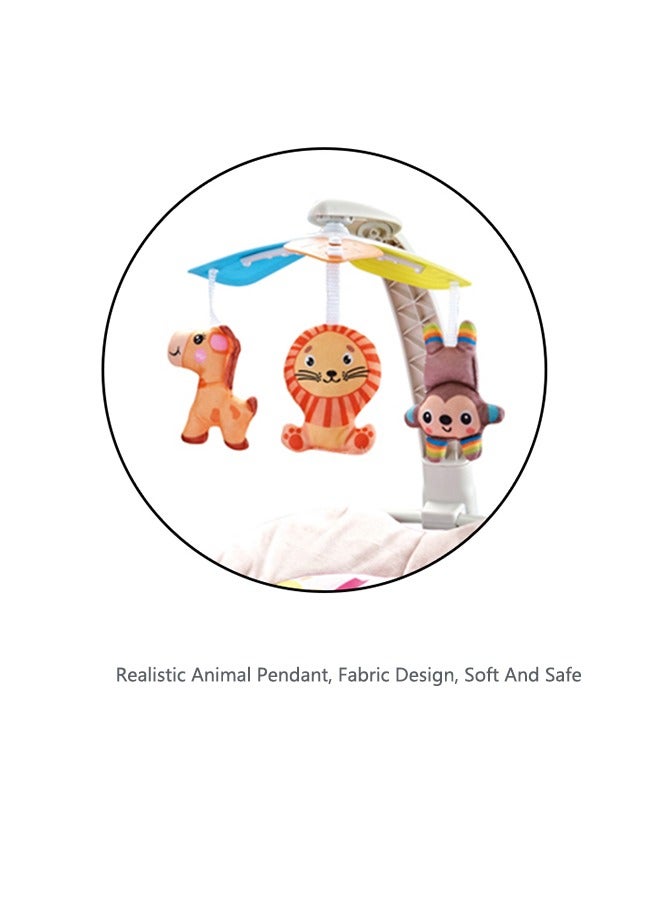 OASIS DESERT Multi-Functional Baby Rocker With Hanging Toys, Adjustable Seat With Dinner Plate Music, Foldable Rocking Cradle, Three-Point Seat Belt, (Pink) - Image 5