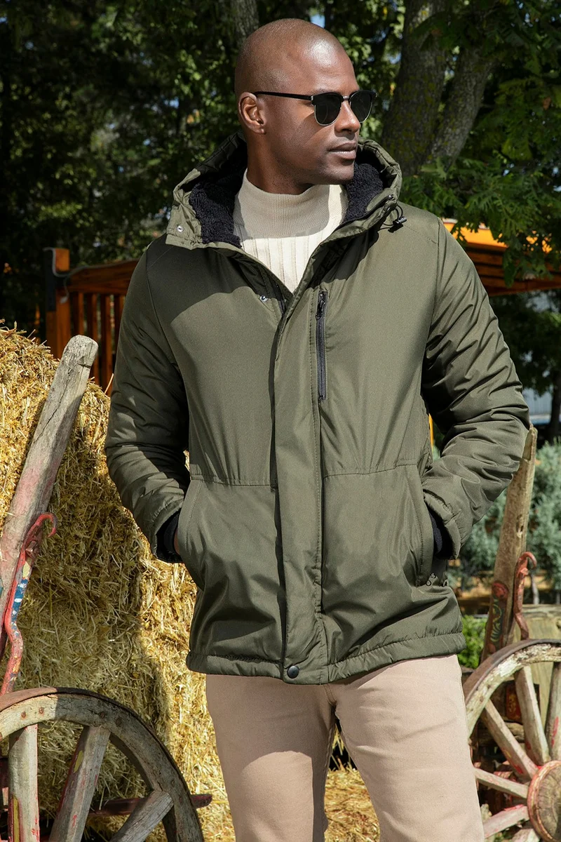 Buratti Water Repellent Cold Resistant Slim Fit Hooded Coat Men's Coat 5762020