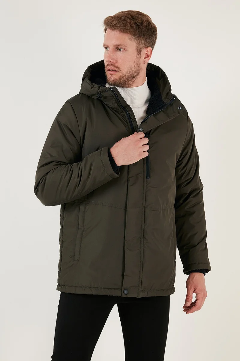 Buratti Water Repellent Cold Resistant Slim Fit Hooded Coat Men's Coat 5762020
