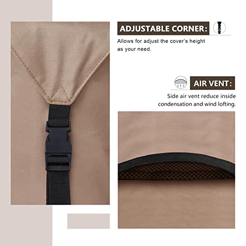 ULTCOVER Rectangular Patio Heavy Duty Table Cover - 600D Tough Canvas Waterproof Outdoor Dining Table and Chairs General Purpose Furniture Cover Size 88L x 62W x 28H inch - Image 5