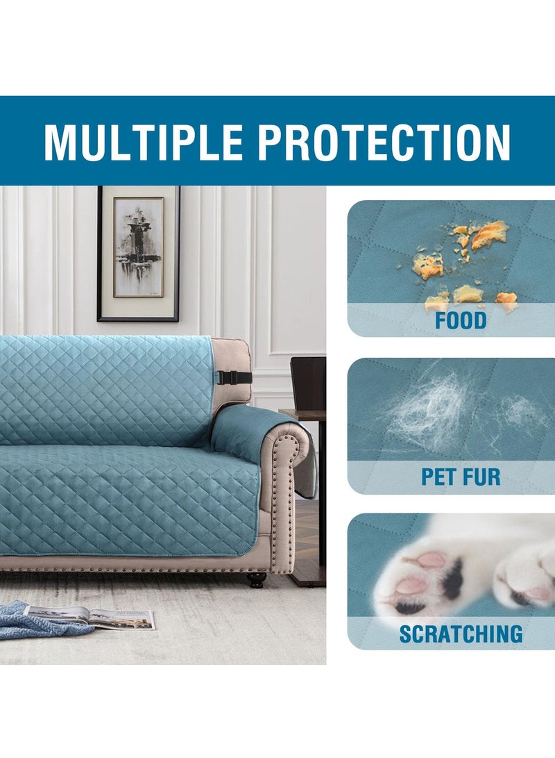 كي واي دي الأريكة غطاء 3 مقاعد كرسي كبير الحجم الأريكة غطاء مقلوب خالي من التجاعيد الأريكة غطاء مقاوم للماء غطاء أثاث حامي غطاء مع أشرطة مرنة أزرق - Image 2