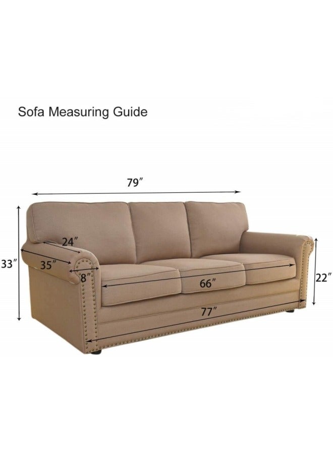 كي واي دي الأريكة غطاء 3 مقاعد كرسي كبير الحجم الأريكة غطاء مقلوب خالي من التجاعيد الأريكة غطاء مقاوم للماء غطاء أثاث حامي غطاء مع أشرطة مرنة أزرق - Image 4