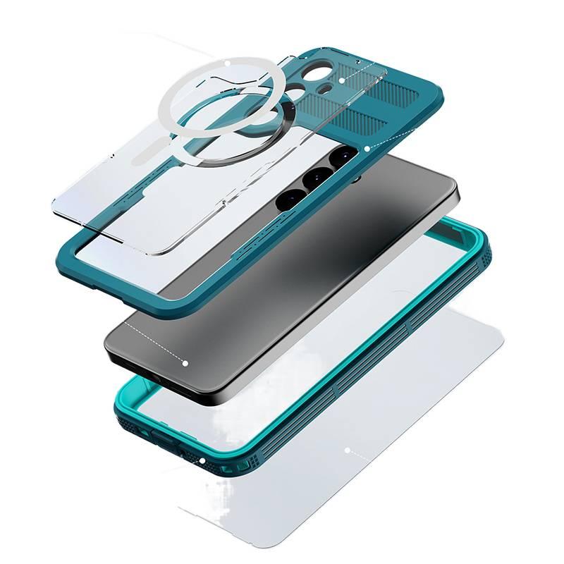 غطاء واقي بTPU لـ Samsung Galaxy S24 مع مقاوم للصدمات وحماية من السقوط مع مقاوم للصدمات مع مغناطيس قوي مع مقاوم للماء باللون Cyan - Image 5