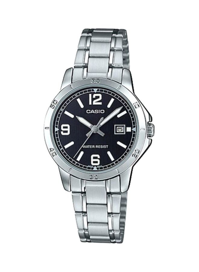Unisex Stainless Steel Analog Wrist Watch LTP-V004D-1B2 - 35 mm - Silver