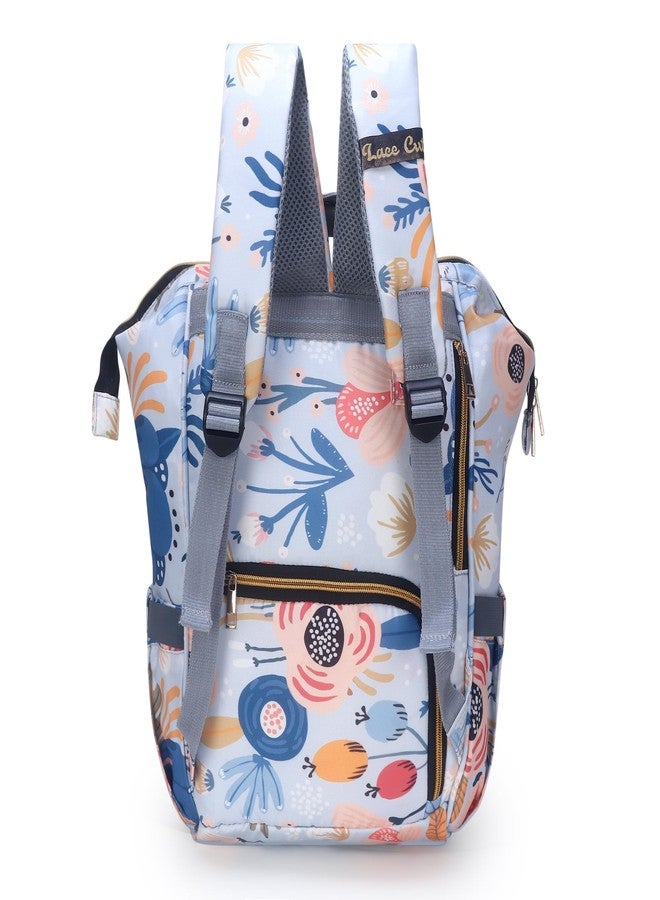 Laee cute baby Diaper Bag for Mothers | Spacious Waterproof Backpack with Multiple Pockets to Easily Organise Baby Essentials, Various Sized Pockets (light pink print) - Image 4