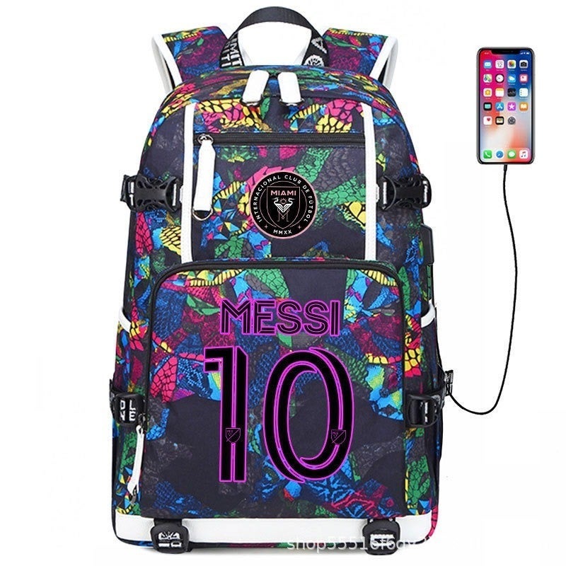 Football Star Backpack for Kids & Adults - Large Capacity Sports Backpack with USB Port, Waterproof Oxford Fabric, Breathable & Durable, Ideal for Soccer, Basketball, Gym, Travel