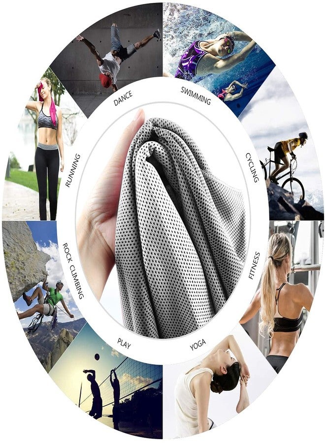 iScooter 2 Packs Cooling Towel (40"x 12"), Microfiber Cool Towel, Soft Breathable Chilly Towel Stay Cool for Yoga, Sport, Gym, Camping, Fitness, Running & More Activities, Grey - Image 5