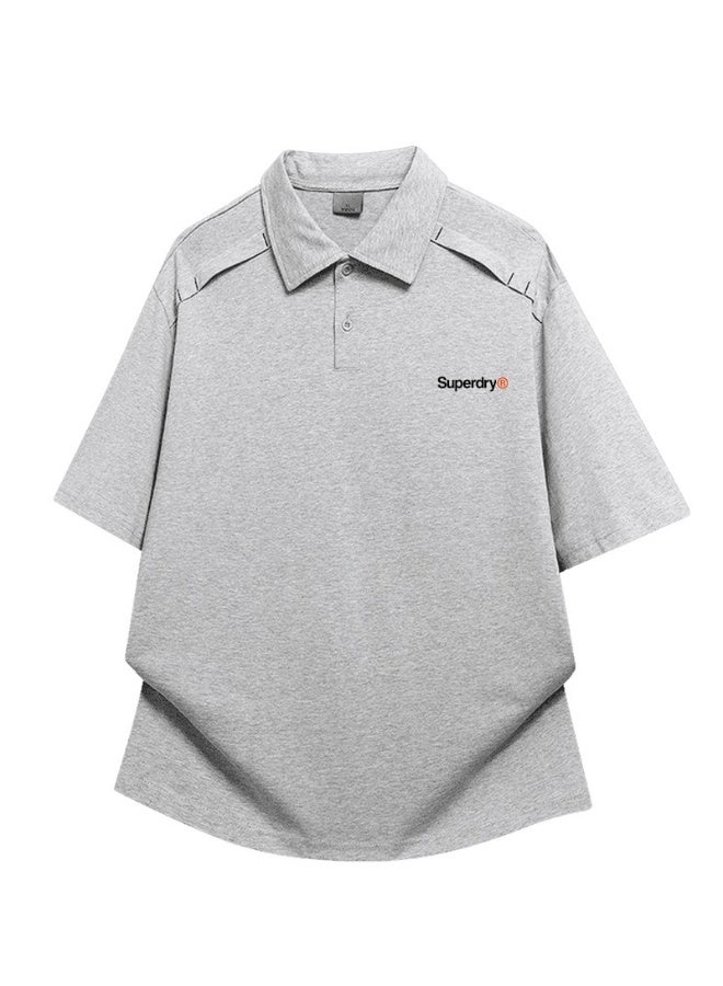 سوبر دراي Superdry Polo shirt men and women summer heavy cotton loose couple casual short sleeves. - Image 3