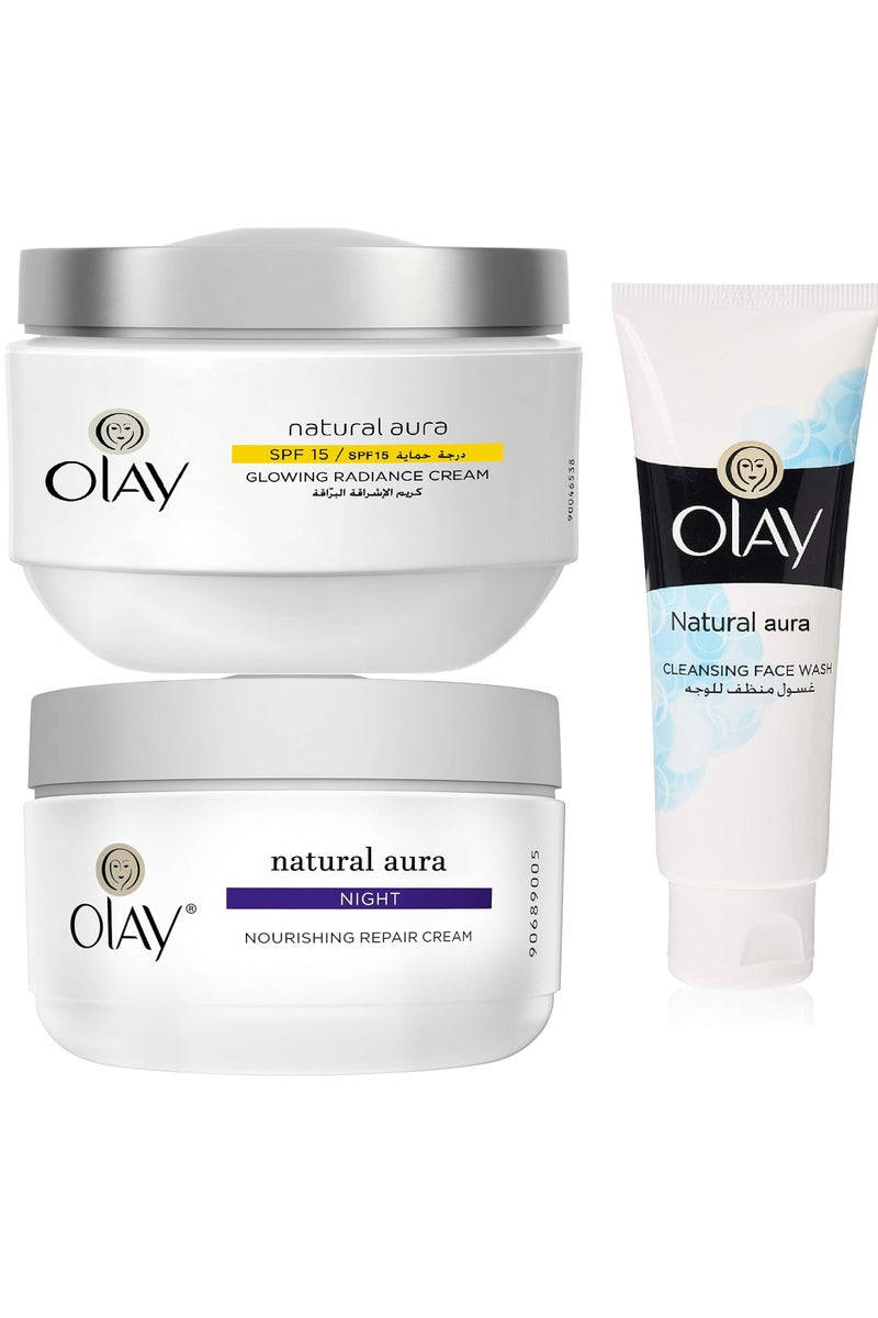 صندوق أولاي الطبيعي للجمال: غسول للوجه ١٠٠ غرام + كريم نهاري ٥٠ غرام + كريم ليلي ٥٠ غرام - Image 3