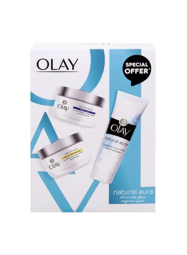 صندوق أولاي الطبيعي للجمال: غسول للوجه ١٠٠ غرام + كريم نهاري ٥٠ غرام + كريم ليلي ٥٠ غرام - Image 1