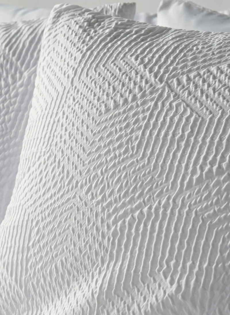ماتلان White Geometric Textured Duvet Set