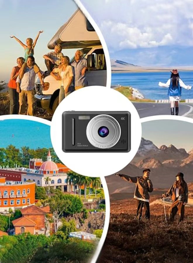 Generic 4K HD CCD digital camera, intelligent anti-shake 8x zoom, dual camera flash, 50MP HD pixels, retro camera auto focus, free 128GB card and card reader - Image 3
