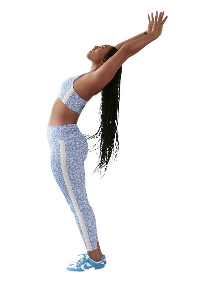 spiritual gangster MANDUKA X SG INTENT ECO JERSEY HW 7/8 LEGGING BLUE SKY LEOPARD  - Image 3