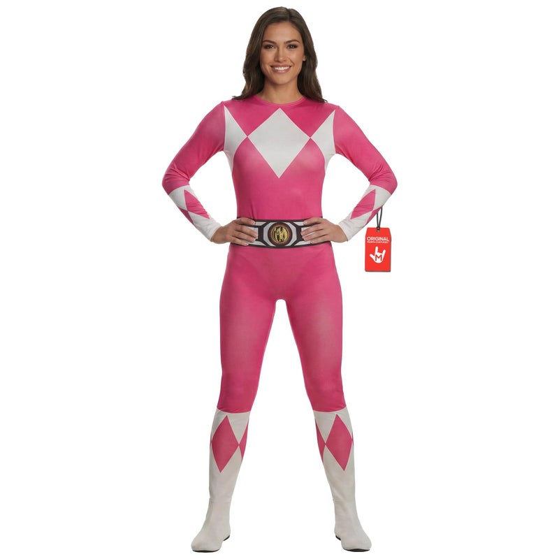 Morphsuits Pink Power Ranger Costume Adult Women, Halloween Costume, Medium - Image 1