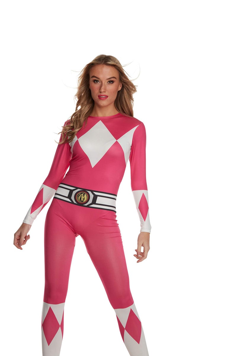 Morphsuits Pink Power Ranger Costume Adult Women, Halloween Costume, Medium - Image 5