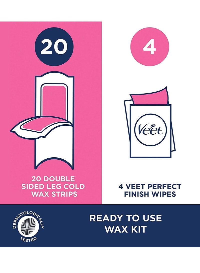 Veet Leg and Body Hair Remover Cold Wax Strips 40 Count - Image 2