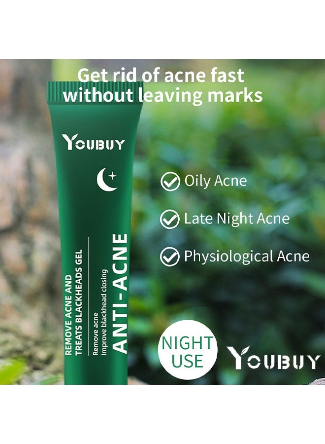 YOUBUY Anti - Acne Cream,Remove Acne and Treats Blackheads Gel ,Remove Acne Pimple and Treats Blackhead with Azelaic Acid Oil, Control Shrink Pores Redness ,Acne Remover Cream,Night Use 20g - Image 2
