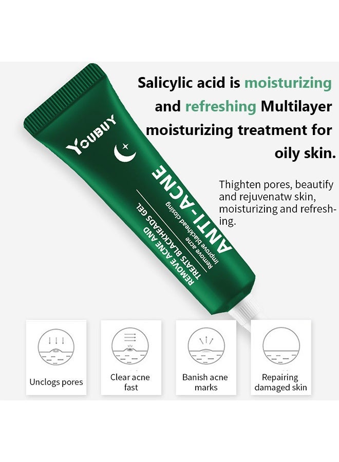 YOUBUY Anti - Acne Cream,Remove Acne and Treats Blackheads Gel ,Remove Acne Pimple and Treats Blackhead with Azelaic Acid Oil, Control Shrink Pores Redness ,Acne Remover Cream,Night Use 20g - Image 4