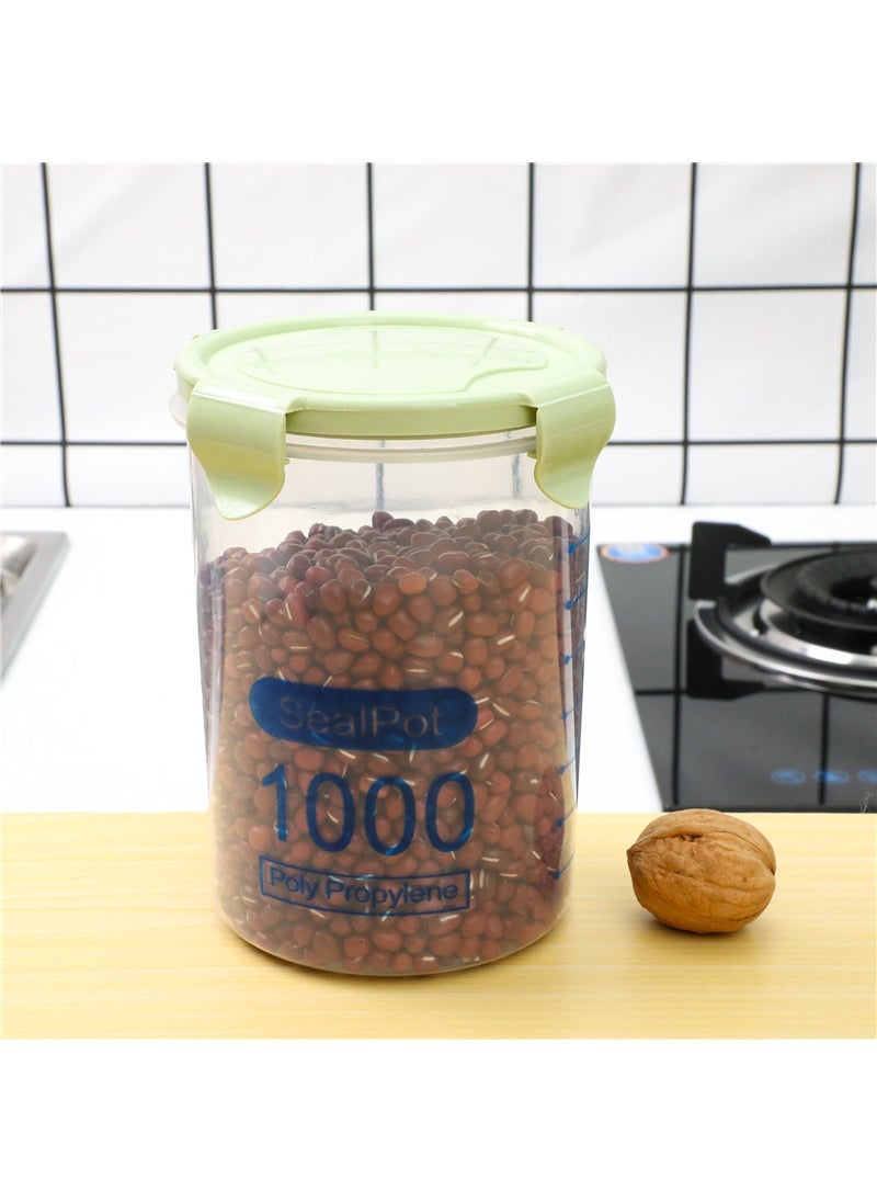 Generic 1 x 5 pcs Kitchen Moisture-Proof Storage Jars for Grains and Snacks Large Green# C06G4# 