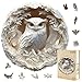 Jollitot Wooden Puzzles Adults 3D Paper Carved Owl Puzzle 200 Pieces Unique Animal Shaped Wood Challenging Jigsaw Puzzles Gifts for Adults 114x113in - Image 2