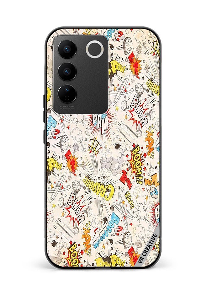 VR CREATIVE Protective Case Cover For Vivo V27e Comic Book Sticker Design Multicolour - Image 1