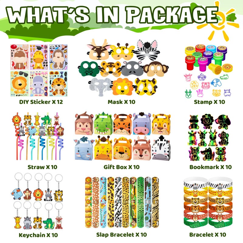 DMIGHT Jungle Safari Party Favors Set Wild Animals Set for Kids Birthday Gifts, Wild Theme Party favors for Kids Birthday Party Baby Shower Goodie Bag Fillers Jungle Safari Party Supplies (Animal) - Image 2