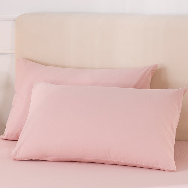 Pure Cotton Bed, All-Cotton Bed Cover, Fitted Sheet Style, Light Luxury Solid Color Twill Protective Cover, Suitable For All Seasons, Dustproof, Non-Slip, Three-Piece Set - Image 5