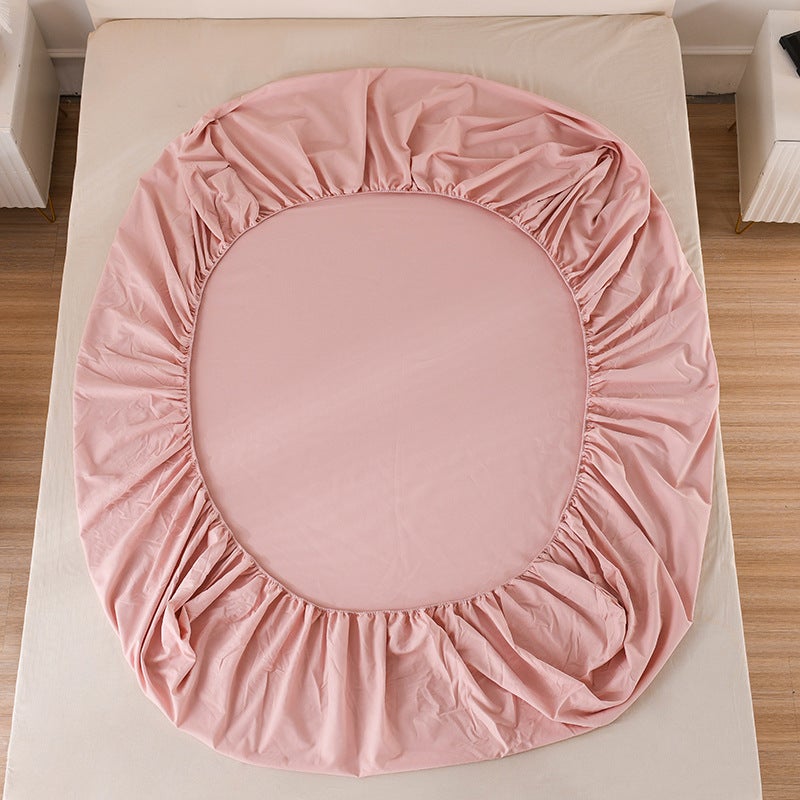 Pure Cotton Bed, All-Cotton Bed Cover, Fitted Sheet Style, Light Luxury Solid Color Twill Protective Cover, Suitable For All Seasons, Dustproof, Non-Slip, Three-Piece Set - Image 4
