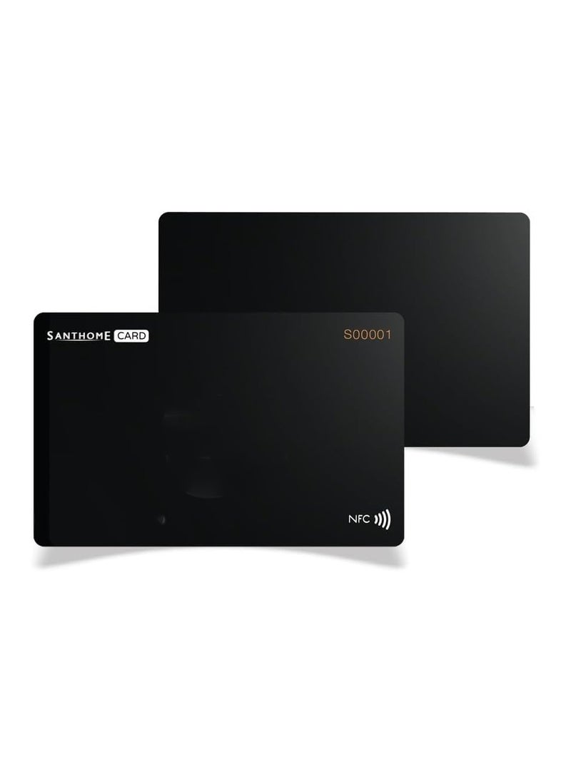 SANTHOME - Smart Digital NFC Business Card for Instant Contact and Social Media iOS and Android Electronic Business Card Black - Image 1