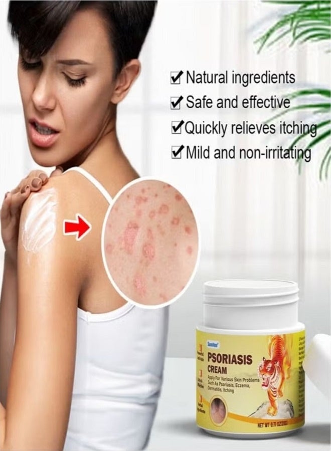 Sumifun كريم الصدفية، كريمات الأعشاب الصينية الطبيعية للصدفية والأكزيما والتهاب الجلد والحكة، مرهم الصدفية، كريمات الصدفية - علاج الصدفية، كريم مضاد للبكتيريا، للحكة في الجسم 20غ - Image 3