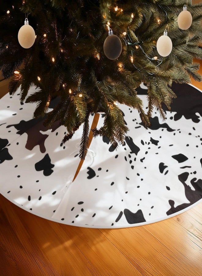 Syhood 31 Pcs Western Cowboy Christmas Tree Decor Set Velvet Christmas Ball Rustic Cowboy Hat Rope Cowhide Print Xmas Tree Skirt Wooden Ornament Vintage Burlap Ribbon for Xmas Holiday Party Home Decor - Image 5