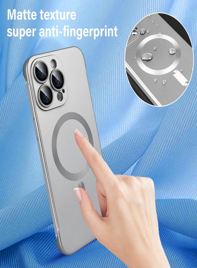 أوميو جراب أوميو المغناطيسي النحيف لهاتف آيفون 16 برو ماكس، متوافق مع ماج سيف، مصنوع من البولي كربونات غير اللامع، بتصميم بسيط بدون إطار وحواف، مع واقي لعدسة الكاميرا، مناسب للرجال والنساء، لون تيتانيوم طبيعي. - Image 5