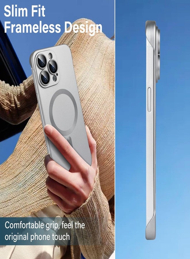 أوميو جراب أوميو المغناطيسي النحيف لهاتف آيفون 16 برو ماكس، متوافق مع ماج سيف، مصنوع من البولي كربونات غير اللامع، بتصميم بسيط بدون إطار وحواف، مع واقي لعدسة الكاميرا، مناسب للرجال والنساء، لون تيتانيوم طبيعي. - Image 2