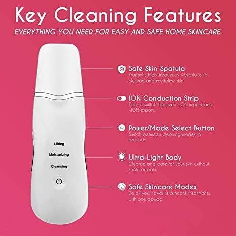 Fiiasa FIIASA Ultrasonic Blackhead Remover Extractor Skin Scrubber Machine for Face Men Women Acne Pore Cleaner Whitehead Extractor Serum Infuser Machine with Microcurrent Facial - Image 5