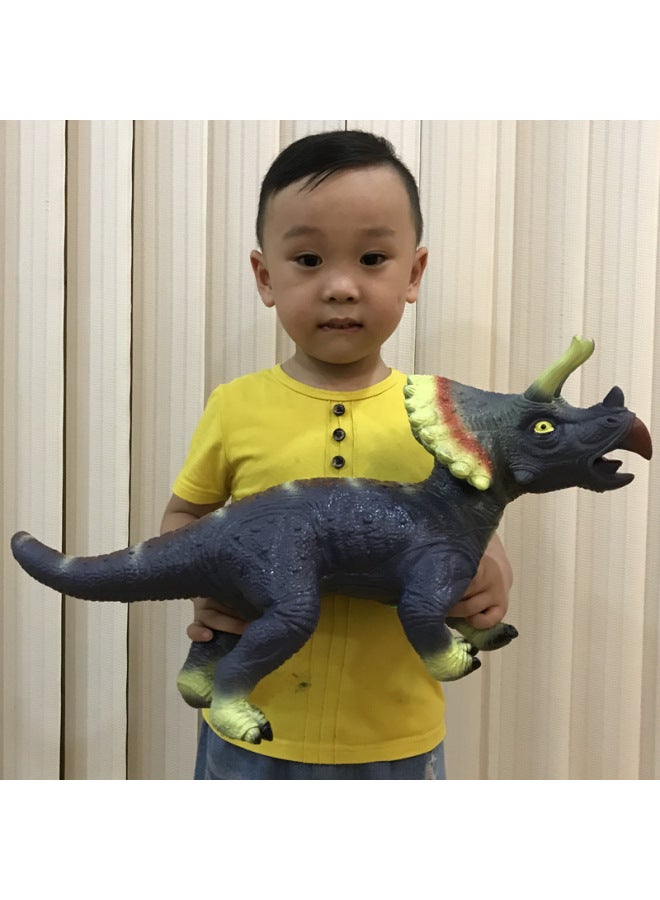 Large Soft Rubber Dinosaur Children's Toy Will Be Called Simulation Jurassic Dinosaur Doll Boy Gift Triceratops-Color:Large Blue Spinosaurus 0.65 - Image 2