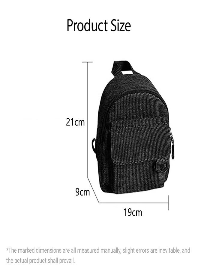 Corduroy Mini Backpack for Womens and Girls, Women's Small Backpack Casual Corduroy Backpacks Fashion Cute Backpacks Purse (Solid, Beige) - Image 2