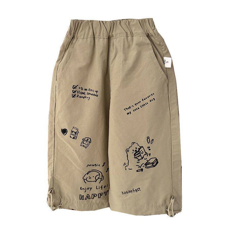 Boys' Khaki Cargo Pants Korean Style Loose Straight - Image 5