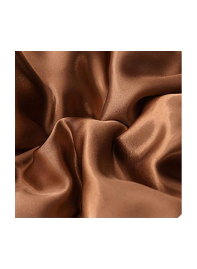 Generic Silk Polyester Flat Queen Bedsheet, Brown, 180 X 230cm  - Image 3
