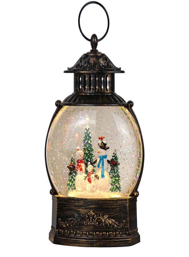 Eldnacele Snow Globe Lighted Christmas Decorations Snowman Claus Singing Snow Globe Lantern with Swirling Glitter, Holiday Party Gifts and Decorations - Image 1