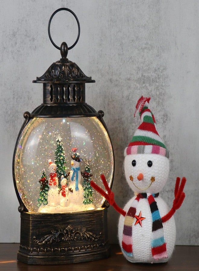 Eldnacele Snow Globe Lighted Christmas Decorations Snowman Claus Singing Snow Globe Lantern with Swirling Glitter, Holiday Party Gifts and Decorations - Image 5