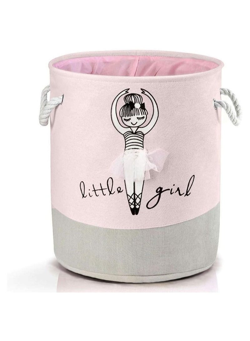 Cool Baby Foldable Barrel Clothing Storage Laundry Basket Grey/Pink 35x40centimeter - Image 1