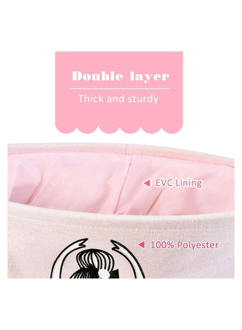 Cool Baby Foldable Barrel Clothing Storage Laundry Basket Grey/Pink 35x40centimeter - Image 3