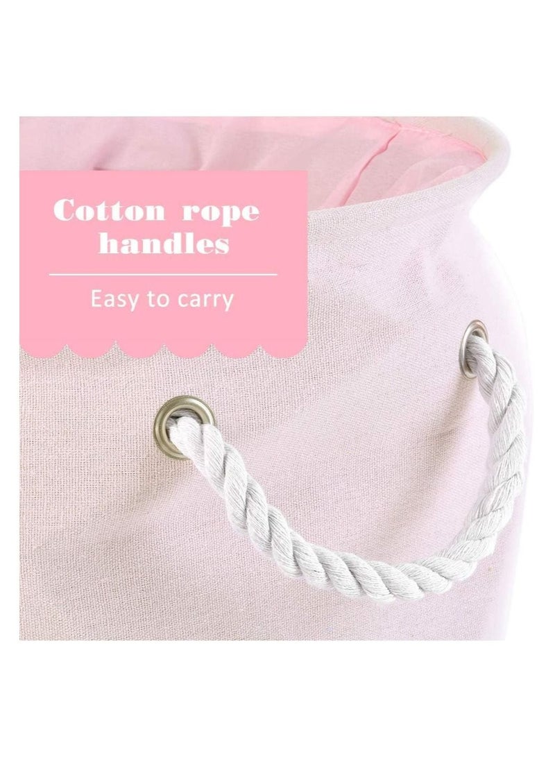 Cool Baby Foldable Barrel Clothing Storage Laundry Basket Grey/Pink 35x40centimeter - Image 4
