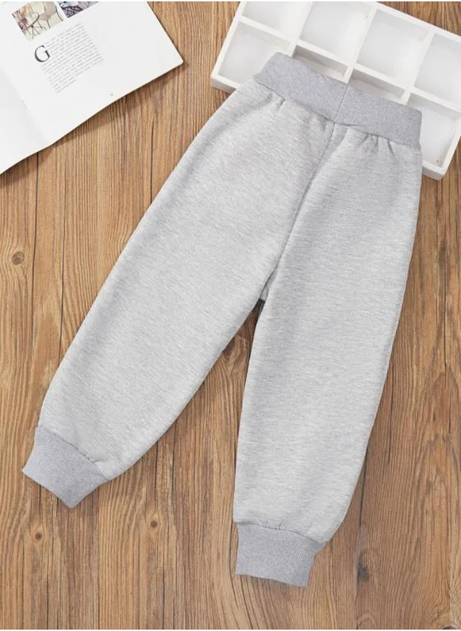 يونيكي Grey Regular Fit Mid Rise printed Trackpant