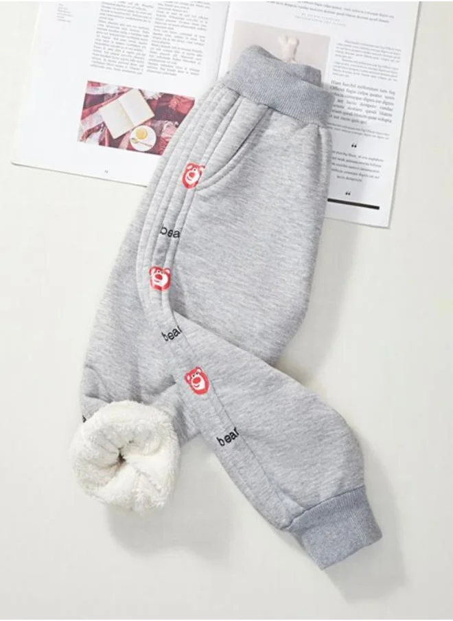 يونيكي Grey Regular Fit Mid Rise printed Trackpant