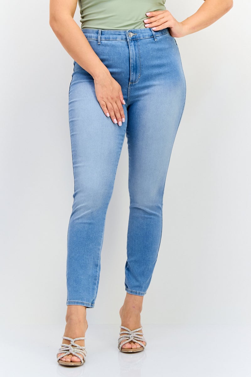 VERO MODA I scenery x Vero Moda Women Skinny Fit Washed Stretchable Denim, Light Blue - Image 1