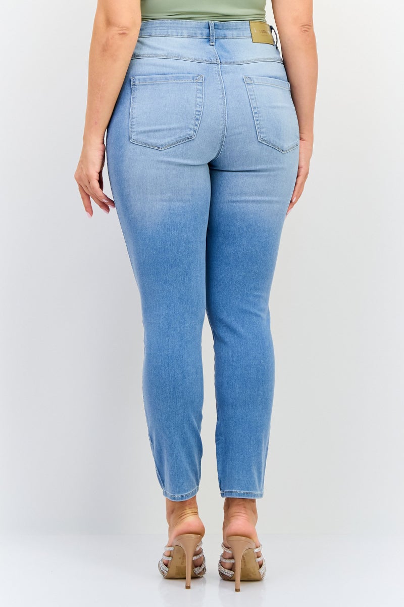 VERO MODA I scenery x Vero Moda Women Skinny Fit Washed Stretchable Denim, Light Blue - Image 3