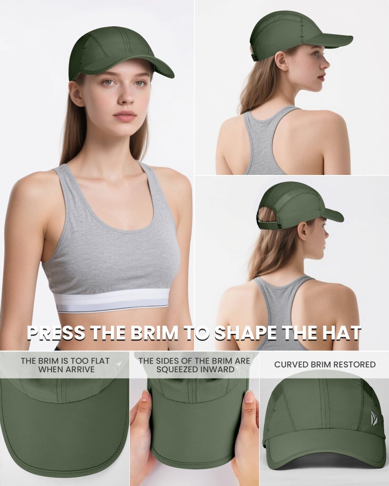 YANIKY Quick-Dry Running Hat for Men & Women Cooling Hat UPF 50+ Thin Baseball Cap Lightweight Breathable Mesh Sport Hats Army Green - Image 5